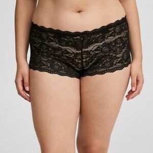NWT Torrid Lace Cheeky Panty Open Gusset Black